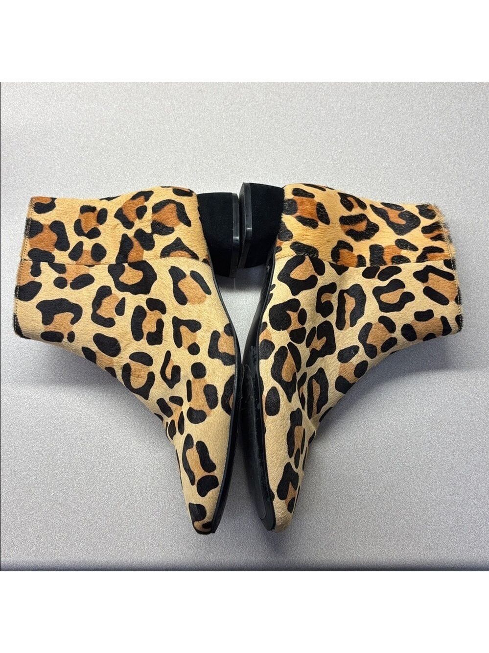 Azura Love Leopard Print Booties with Black Suede 1” Heel - Size 39 Euro - Picture 5 of 7